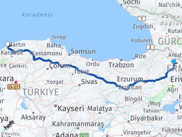 Kars Susuz Bartın Arası Kaç Km - Yol Haritası