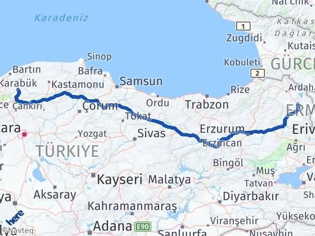 Kars Susuz Karabük Arası Kaç Km - Yol Haritası