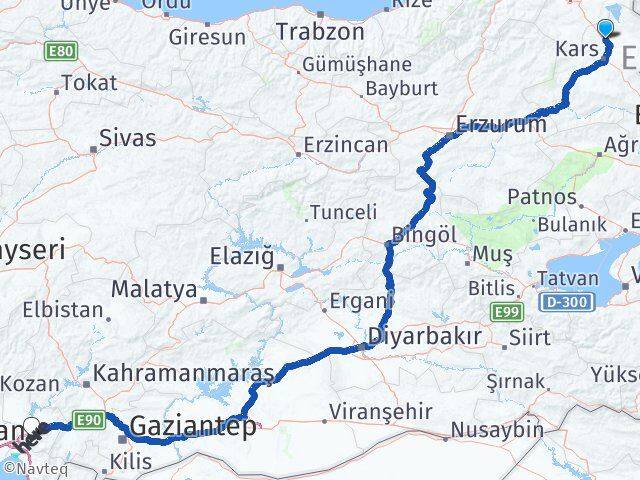 Kars Susuz Osmaniye Arası Kaç Km - Yol Haritası
