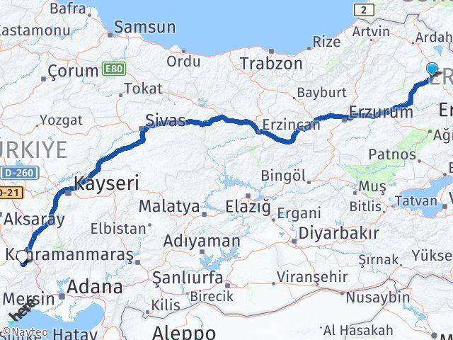 Kars Ulukışla Niğde Arası Kaç Km - Yol Haritası
