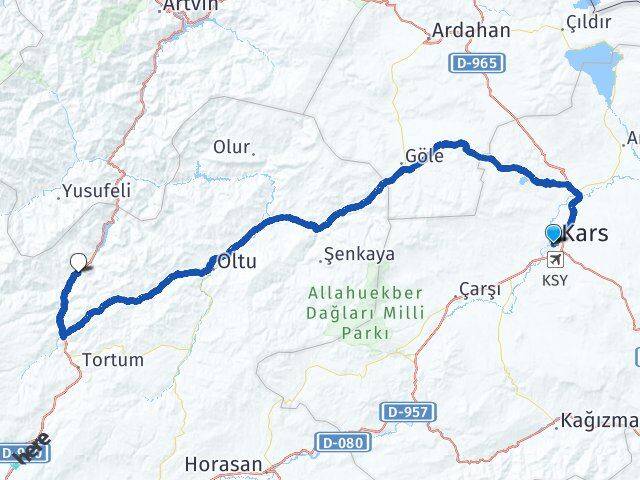 Kars Uzundere Erzurum Arası Kaç Km - Yol Haritası