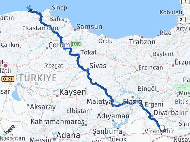 Abana Mardin Arası Kaç Km - Yol Tarifi