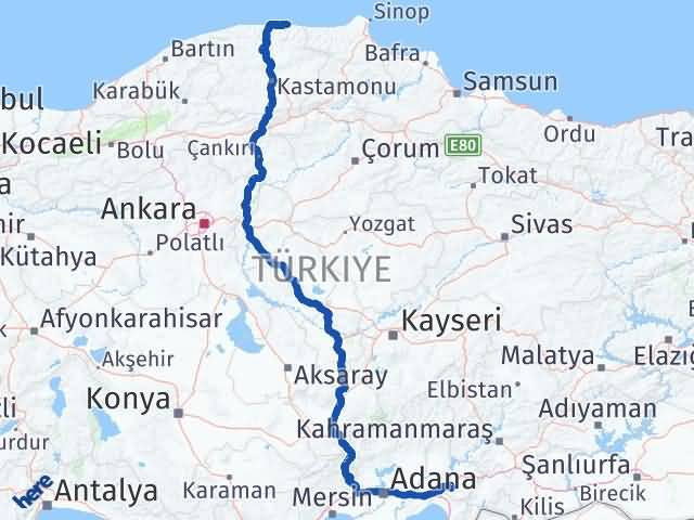 Kastamonu Abana Osmaniye Arası Kaç Km - Yol Haritası