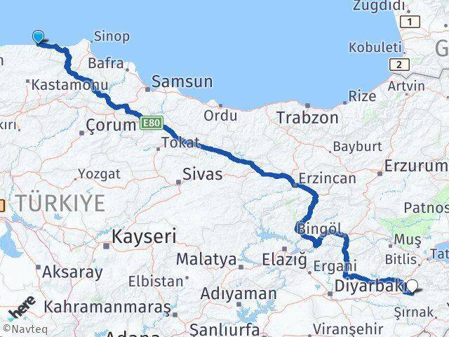 Abana Siirt Arası Kaç Km - Yol Tarifi