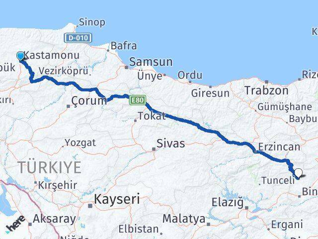Kastamonu Adaklı Arası Kaç Km - Yol Tarifi