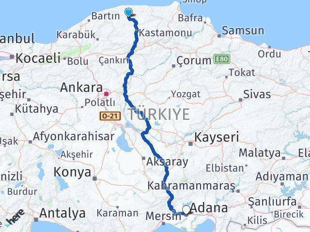 Ağlı Adana Arası Kaç Km - Yol Tarifi
