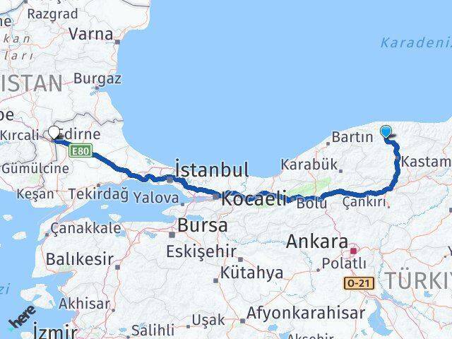 Ağlı Edirne Arası Kaç Km - Yol Tarifi