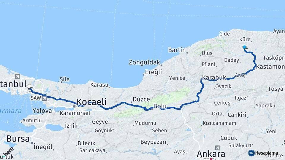 Ağlı İstanbul Arası Kaç Km - Yol Tarifi