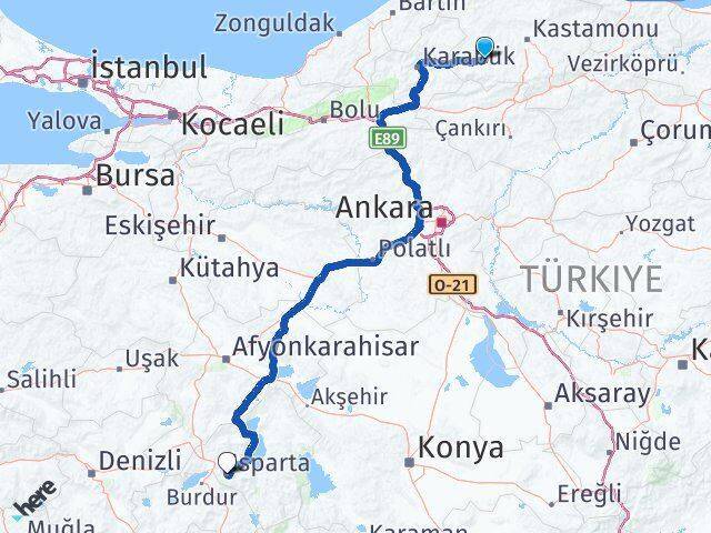 Araç Isparta Arası Kaç Km - Yol Tarifi