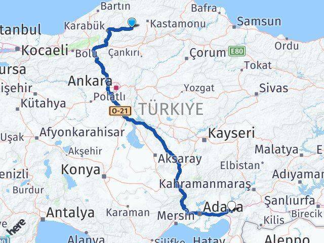 Araç Osmaniye Arası Kaç Km - Yol Tarifi