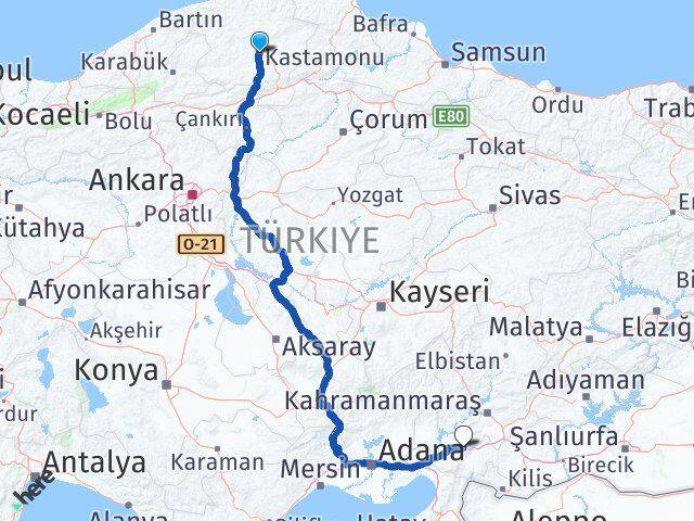 Kastamonu Bahçe Osmaniye Arası Kaç Km - Yol Haritası