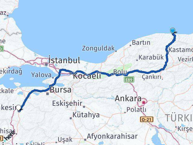 Bozkurt Balıkesir Arası Kaç Km - Yol Tarifi