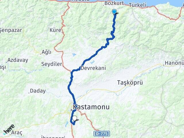 Koşmapınar Kastamonu Havalimanı Arası Kaç Km - Yol Tarifi