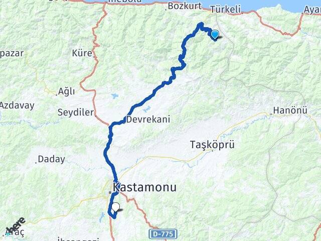 Fındıklı Kastamonu Havalimanı Arası Kaç Km - Yol Tarifi
