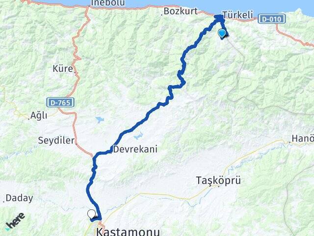 Kuzsökü Kastamonu Üniversitesi Arası Kaç Km - Yol Tarifi