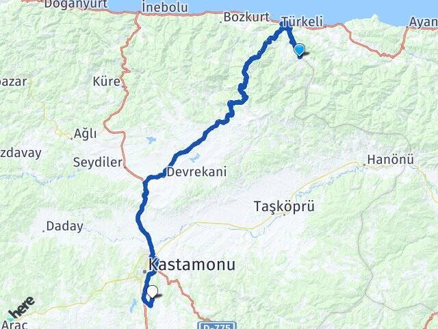 Paşalı Kastamonu Havalimanı Arası Kaç Km - Yol Tarifi
