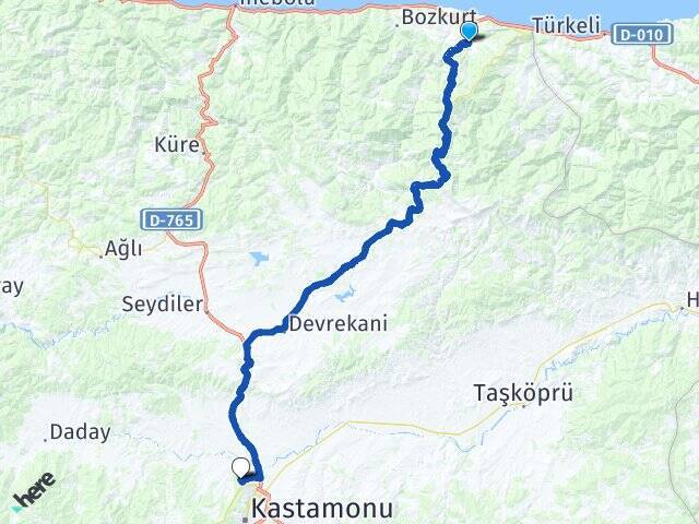 Yenibeyler Kastamonu Üniversitesi Arası Kaç Km - Yol Tarifi