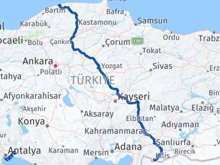 Kastamonu Cide Kilis Arası Kaç Km - Yol Haritası