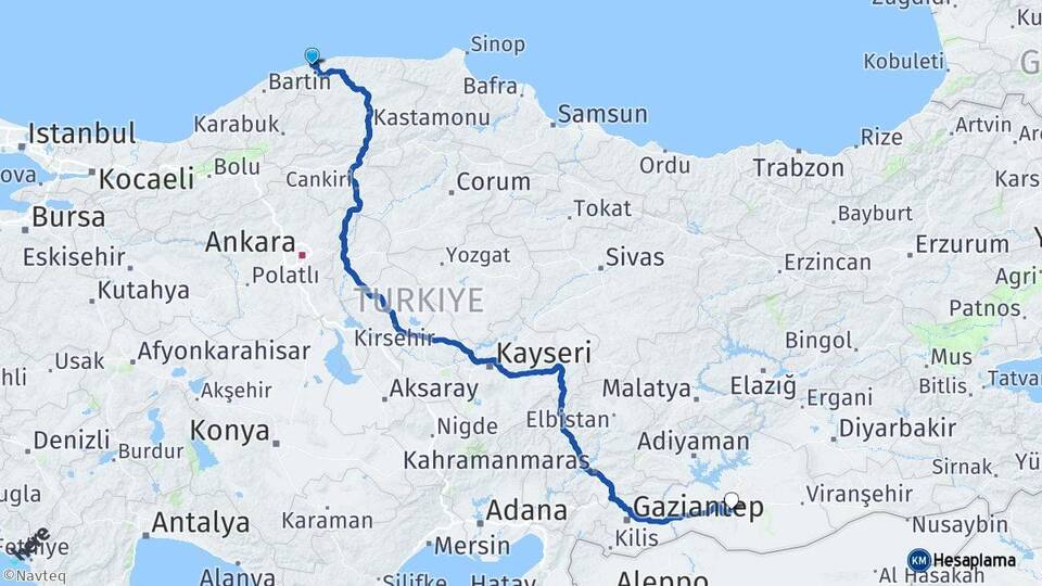 Kastamonu Cide Şanlıurfa Arası Kaç Km - Yol Haritası