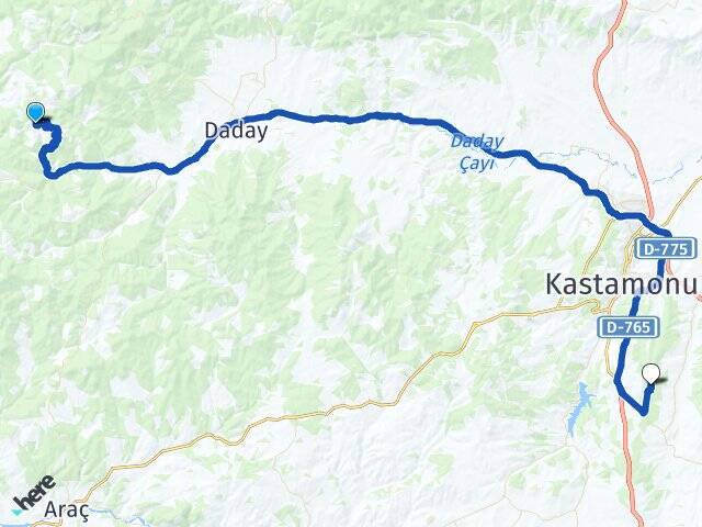 Demirce Kastamonu Havalimanı Arası Kaç Km - Yol Tarifi