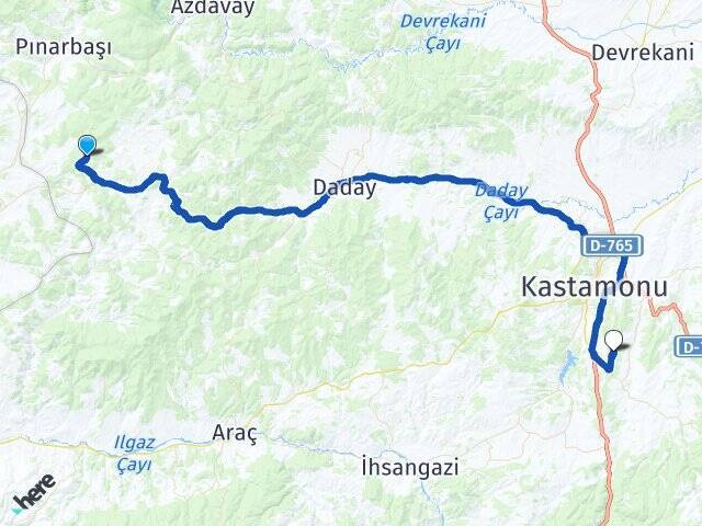 Karaağaç Kastamonu Havalimanı Arası Kaç Km - Yol Tarifi