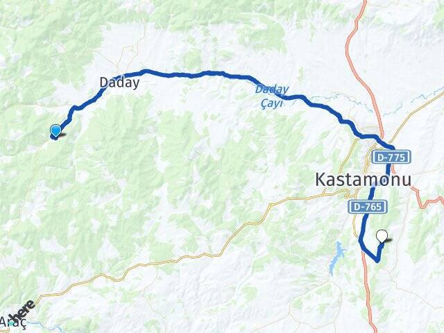 Örencik Kastamonu Havalimanı Arası Kaç Km - Yol Tarifi
