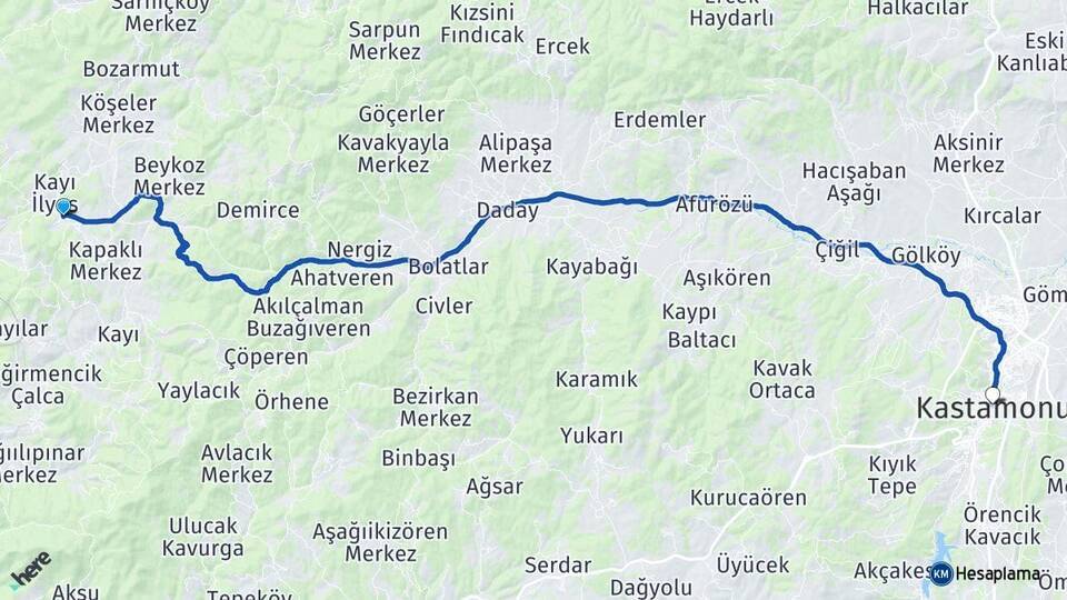 Selalmaz Kastamonu Arası Kaç Km - Yol Tarifi