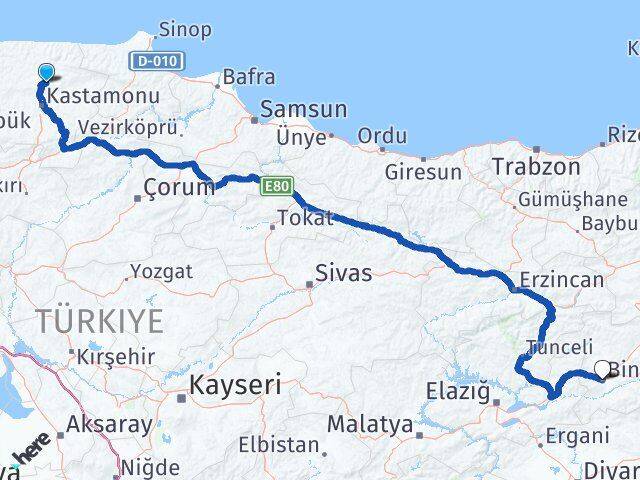 Devrekani Bingöl Arası Kaç Km - Yol Tarifi