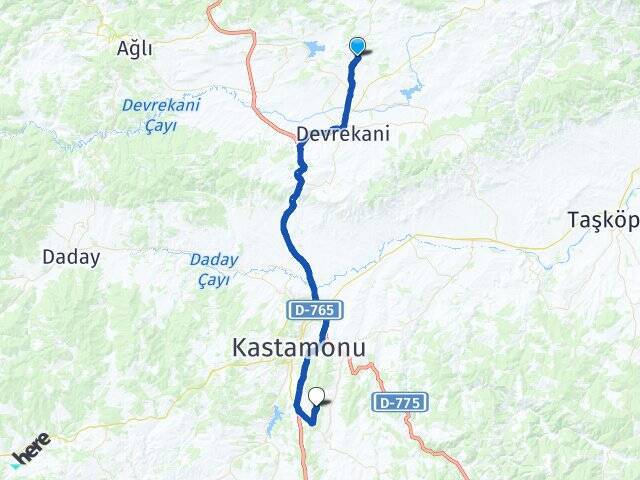 Tekkekızıllar Kastamonu Havalimanı Arası Kaç Km - Yol Tarifi