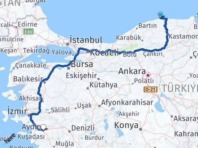 Doğanyurt Aydın Arası Kaç Km - Yol Tarifi