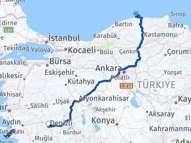 Doğanyurt Denizli Arası Kaç Km - Yol Tarifi