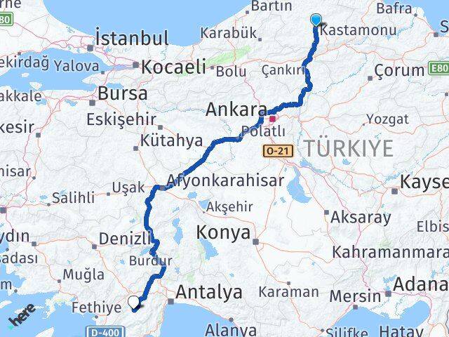 Kastamonu Elmalı Antalya Arası Kaç Km - Yol Haritası