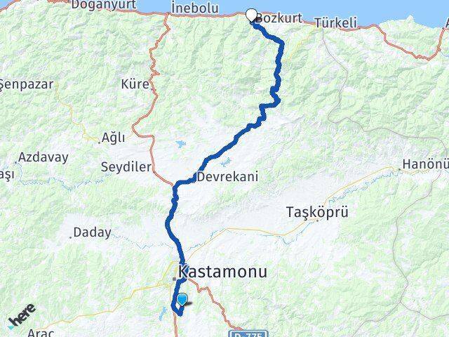 Kastamonu Havalimanı Bozkurt Arası Kaç Km - Yol Tarifi