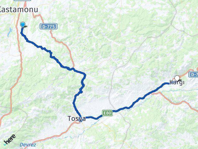Kastamonu Havalimanı Kargı Arası Kaç Km - Yol Tarifi