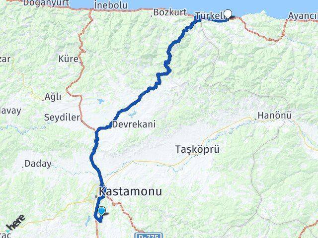 Kastamonu Havalimanı Türkeli Arası Kaç Km - Yol Tarifi