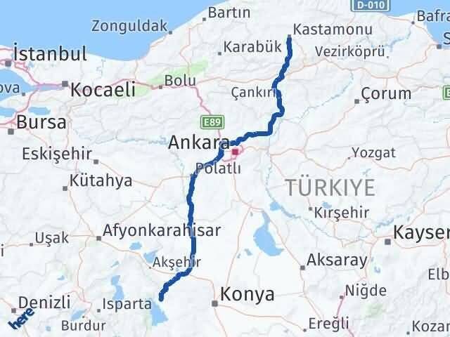 Kastamonu Hüyük Konya Arası Kaç Km - Yol Haritası
