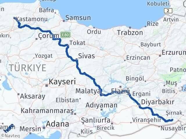 Kastamonu İdil Şırnak Arası Kaç Km - Yol Haritası