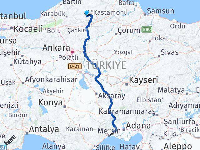 İhsangazi Mersin Arası Kaç Km - Yol Tarifi
