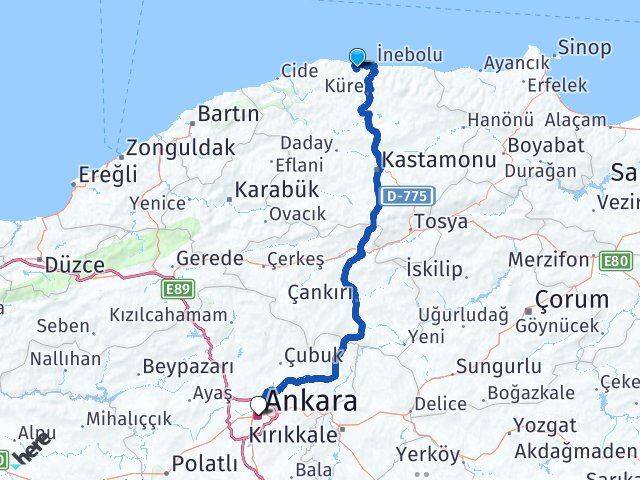 Akçay Ankara Arası Kaç Km - Yol Tarifi