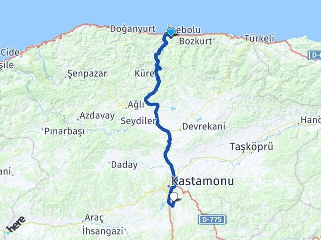 Yeni Kastamonu Havalimanı Arası Kaç Km - Yol Tarifi