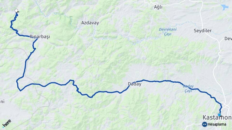 Kastamonu Kapancı Pınarbaşı Arası Kaç Km - Yol Haritası