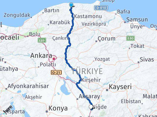 Küre Niğde Arası Kaç Km - Yol Tarifi