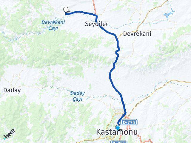 Kastamonu Mancılık Seydiler Arası Kaç Km - Yol Haritası