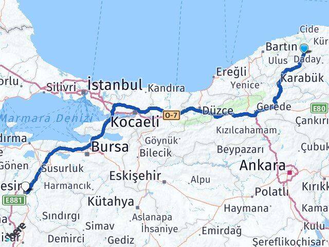 Pınarbaşı Balıkesir Arası Kaç Km - Yol Tarifi