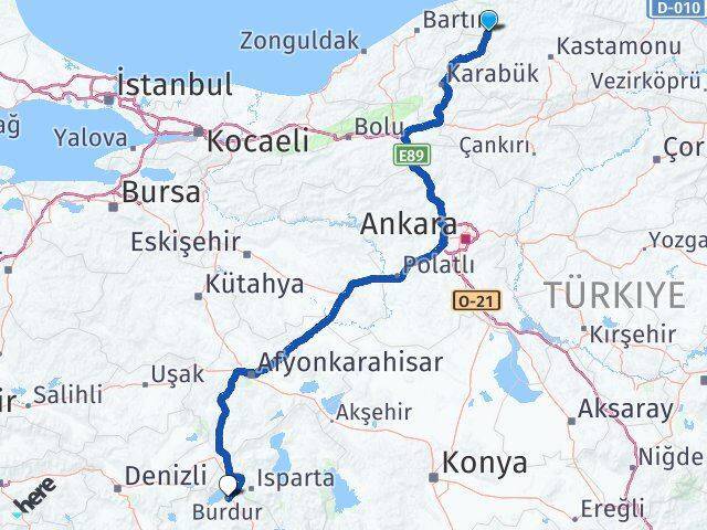 Pınarbaşı Burdur Arası Kaç Km - Yol Tarifi