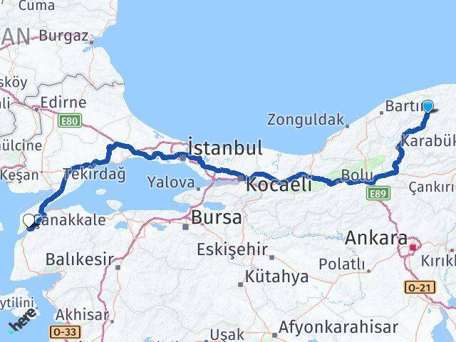 Pınarbaşı Çanakkale Arası Kaç Km - Yol Tarifi