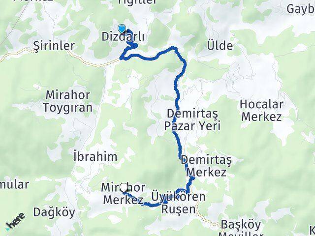 Dizdarlı Mirahor Arası Kaç Km - Yol Tarifi