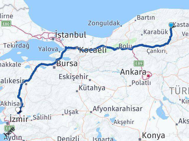 Kastamonu Saruhanlı Manisa Arası Kaç Km - Yol Haritası