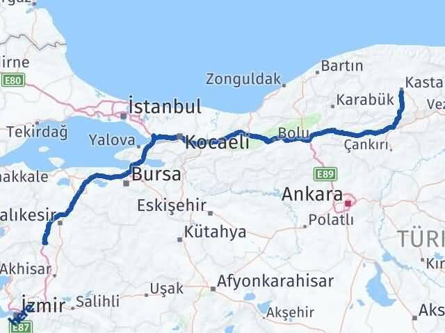 Kastamonu Savaştepe Balıkesir Arası Kaç Km - Yol Haritası