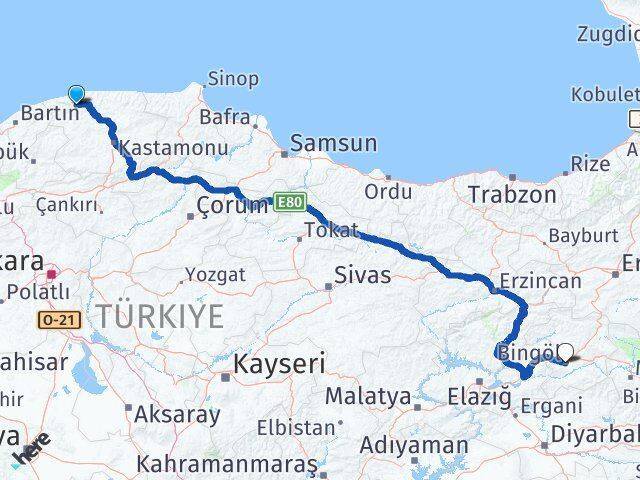 Şenpazar Bingöl Arası Kaç Km - Yol Tarifi